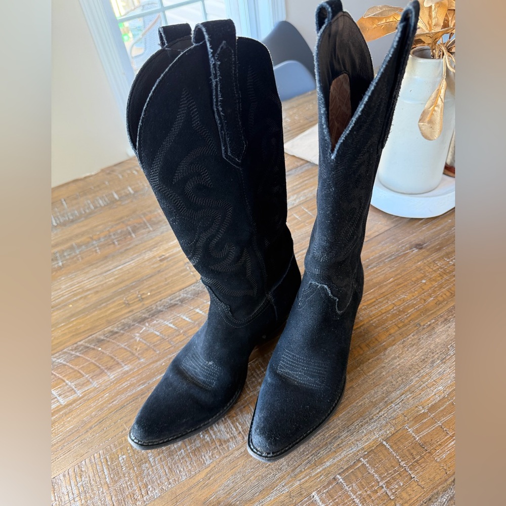Dingo Black Suede Heeled Boots size 7 - Picture 3 of 5